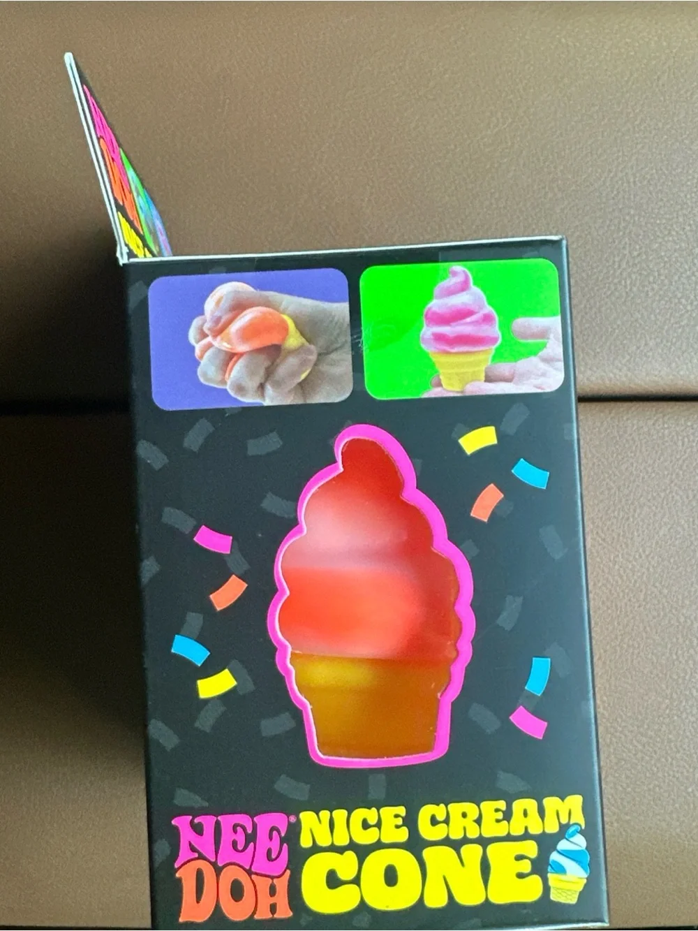 Needoh  nice Ice Cream Cone Squishy Toy - Orange & Yellow nee doh 100 authentic